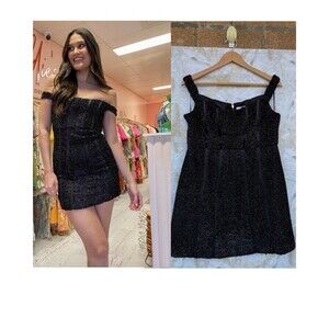 Alice McCall She's Electric Mini Dress Black Metallic size medium /8
